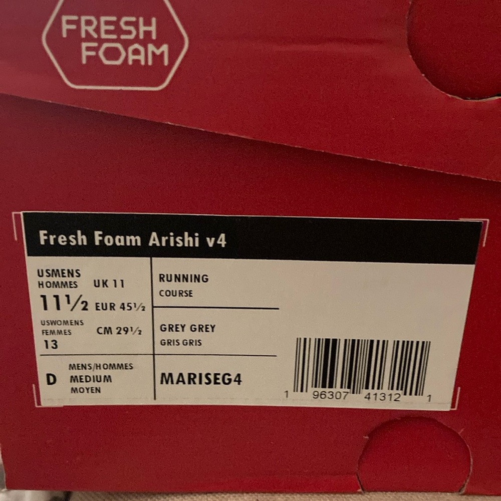 New Balance Fresh Foam Arishi v4 Grey 11.5